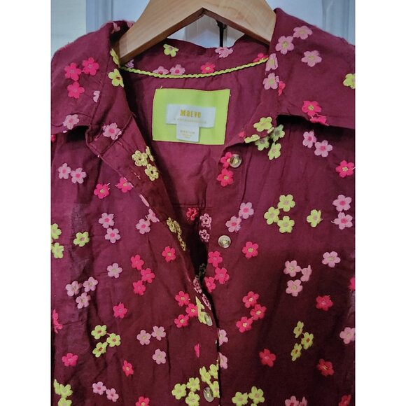Maeve Anthropologie Embroidered Long Sleeve Button Down Shirt - Picture 5 of 7